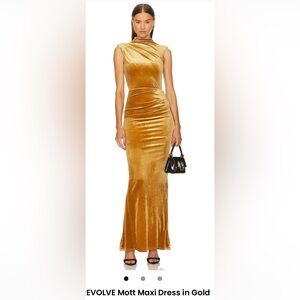 X Revolve Mott Maxi Dress in Gold